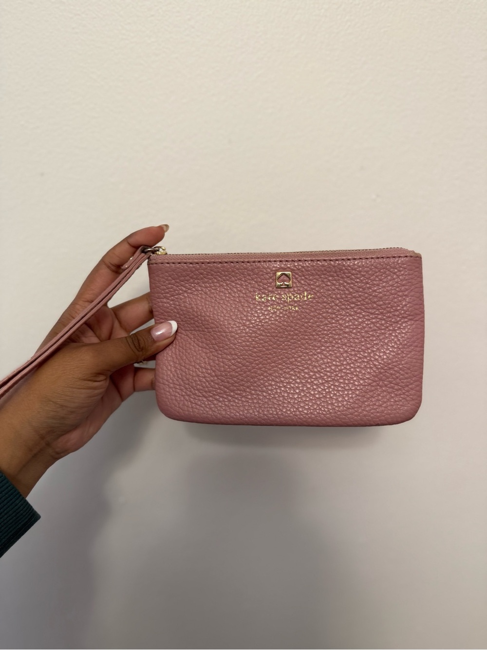 kate spade Dusty Rose Pebbled Leather Wristlet